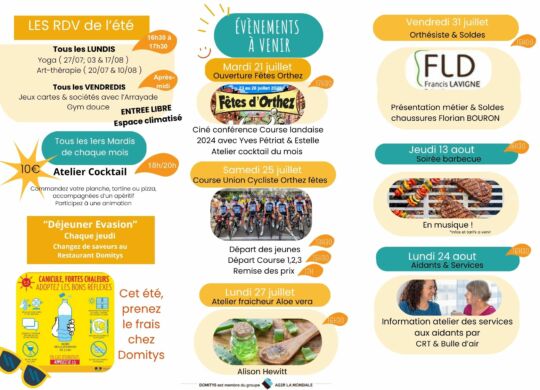 CARTE LOISIR DOMITYS LES CLES OR ETE 2026 PROGRAMME