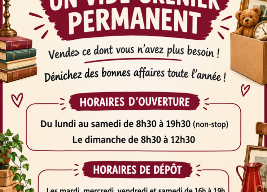 Affiche vide-grenier permanent à Coccinelle